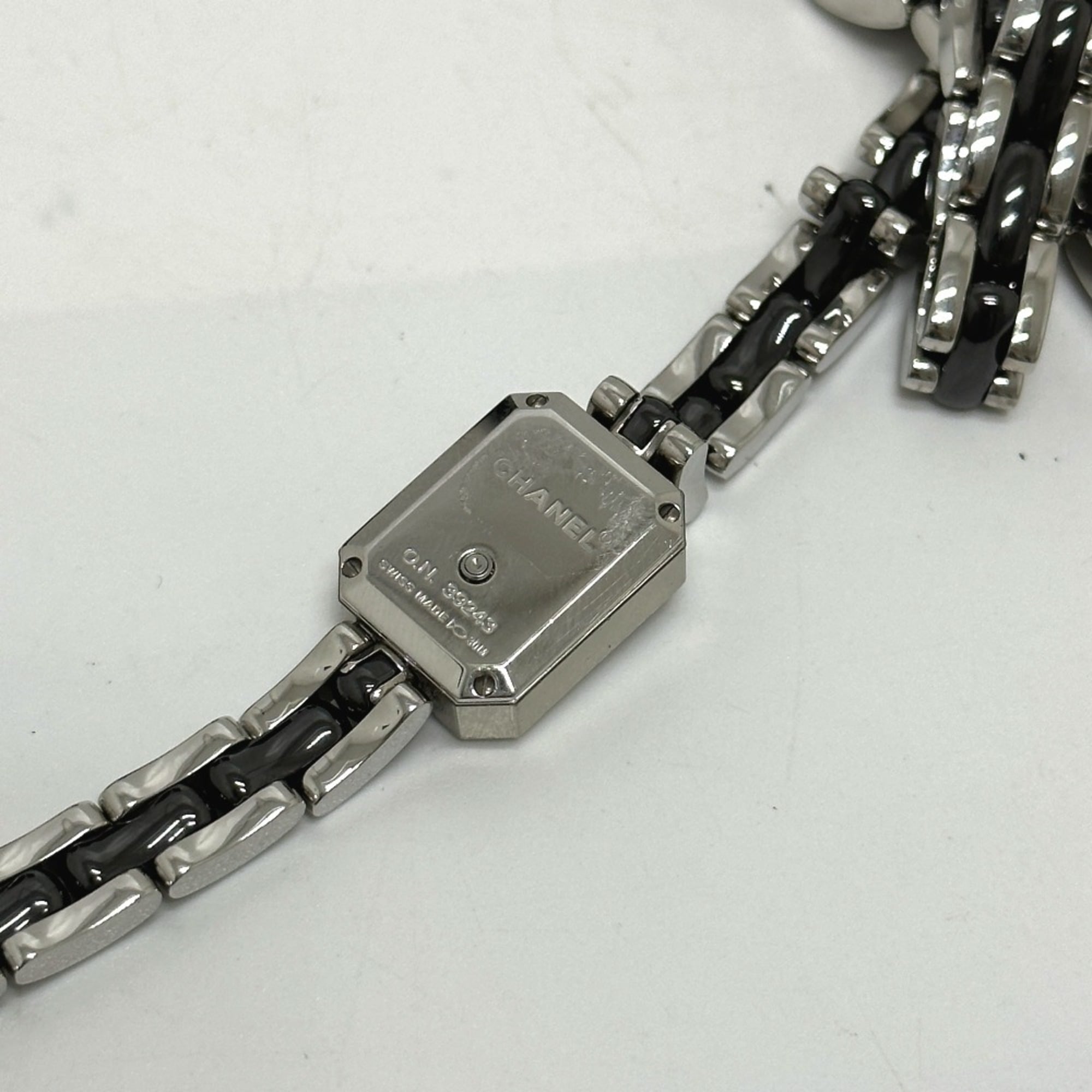 CHANEL Premiere Triple Bracelet Watch H3058 with Diamond Bezel, Stainless Steel/Ceramic, Black — Good