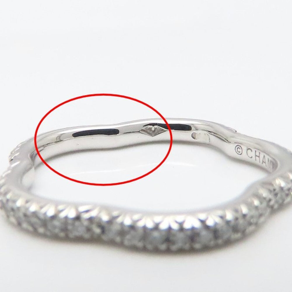 CHANEL Camellia Diamond Eternity Ring, Size #48, 18K White Gold, Women's, J3211 295242 — Like New