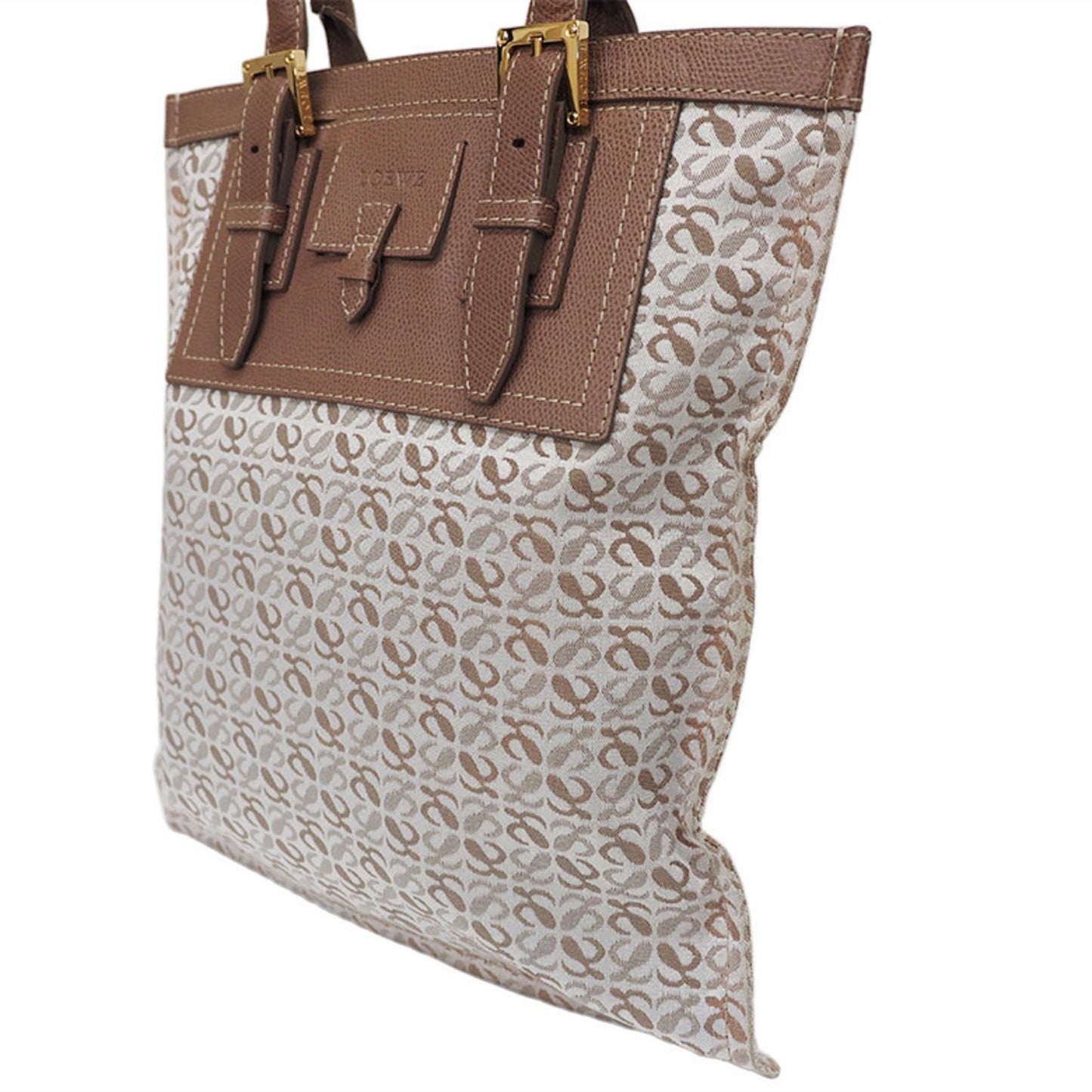 LOEWE Repeat Anagram Canvas Tote Bag Beige Sub Ladies