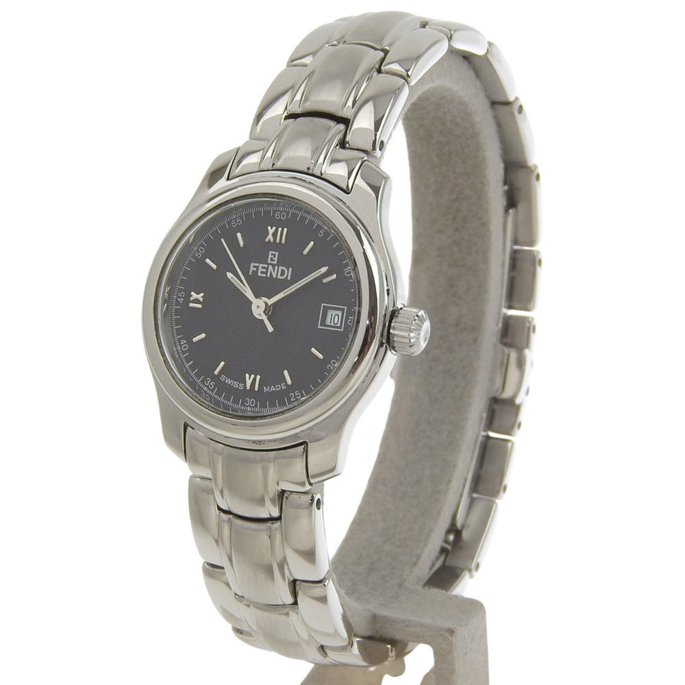Fendi Olologi Watch 210L Stainless Steel Quartz Analog Display Black Dial Women's — Good