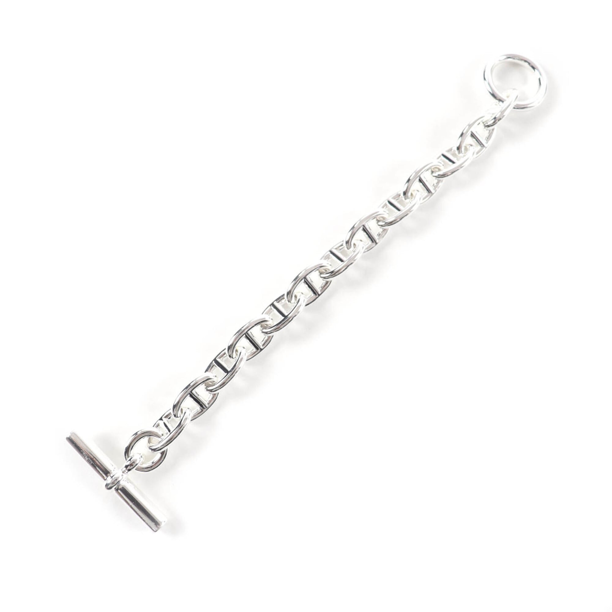 HERMES Chaine d'Ancre MM AG925 Bracelet, 13 links, Silver, Made in France, 2023 model, Weight: 50.05g, Women's — Like New