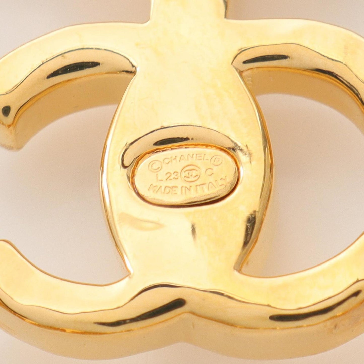 CHANEL Coco Mark Heart Brooch Accessory, GP (Gold Plated) with Rhinestones, Women's, Gold and Clear