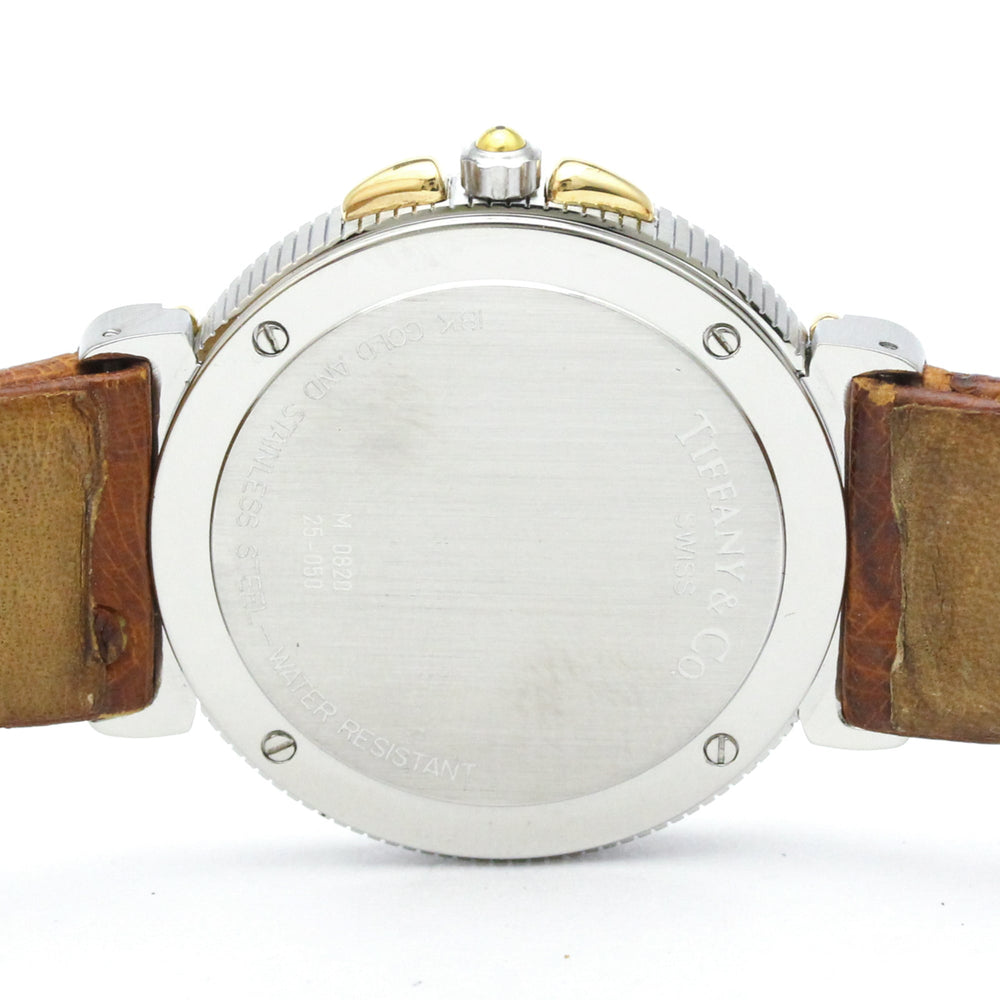 TIFANNY Intaglio 18K Gold Steel Quartz Mens Watch M0820 Polished — Very Good