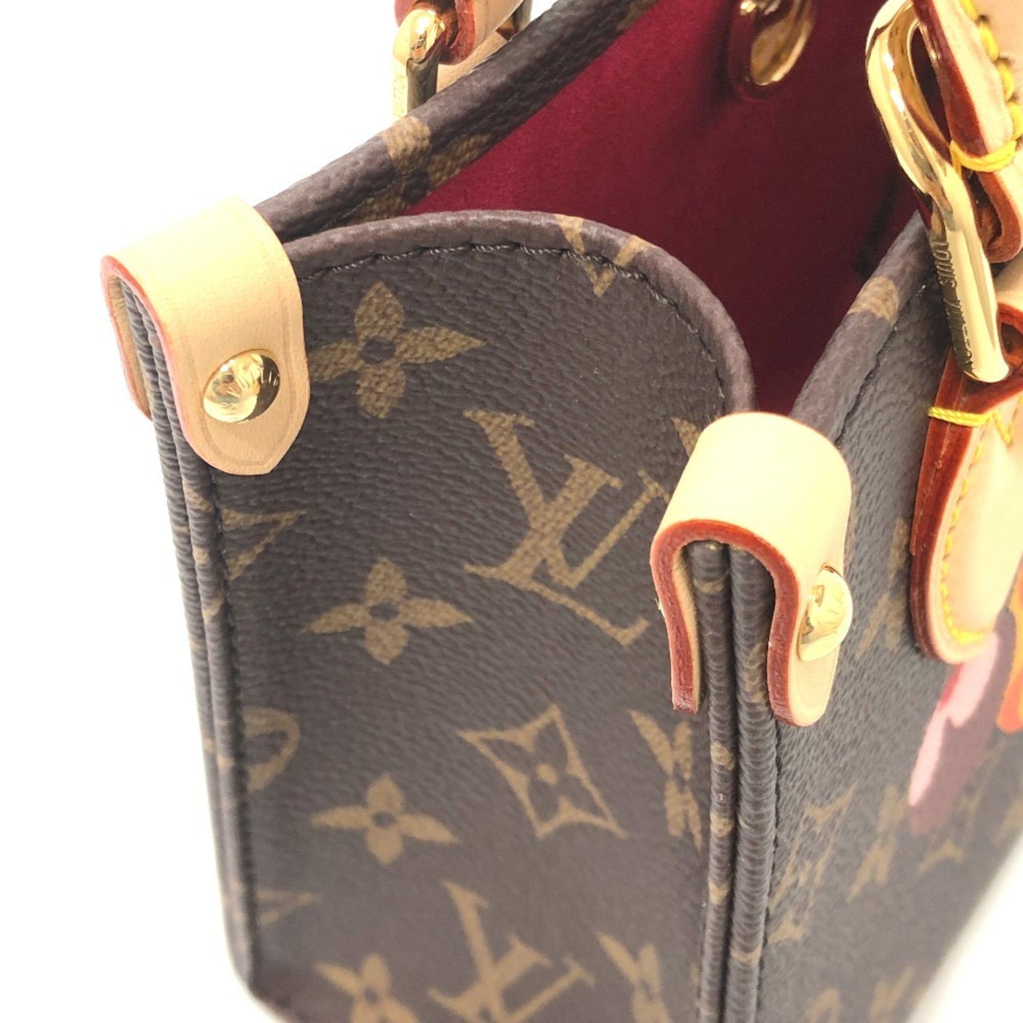 LOUIS VUITTON M13668 LV x TM On the Go BB Takashi Murakami Panda 2WAY Bag Shoulder Handbag Crossbody Monogram Canvas Women's Brown — New
