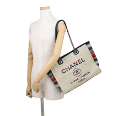 Chanel Deauville Line Medium Tote Bag, Canvas Handbag, A67001, CHANEL, Women's, CHANEL — Like New