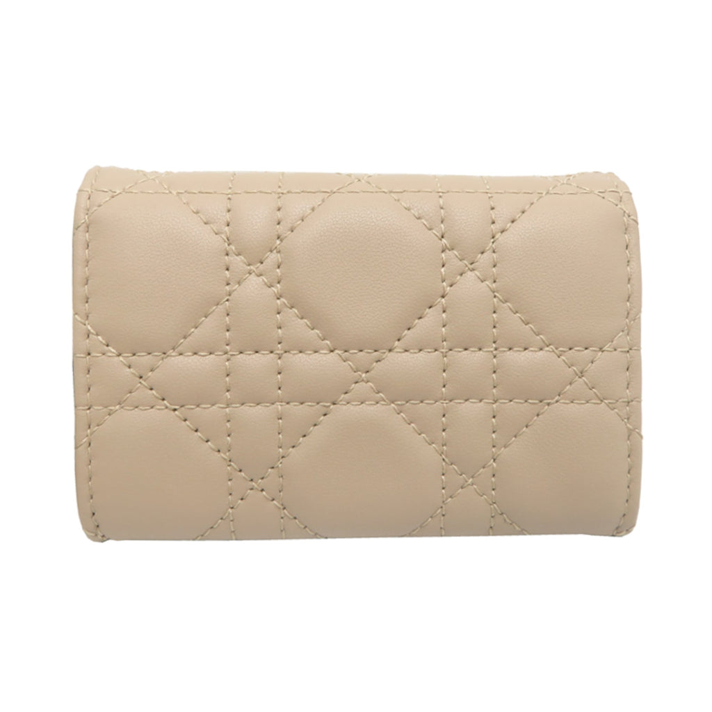 Christian Dior Glycine Women's Wallet/Coin Case S0966ONMJ M51U Lamb Beige