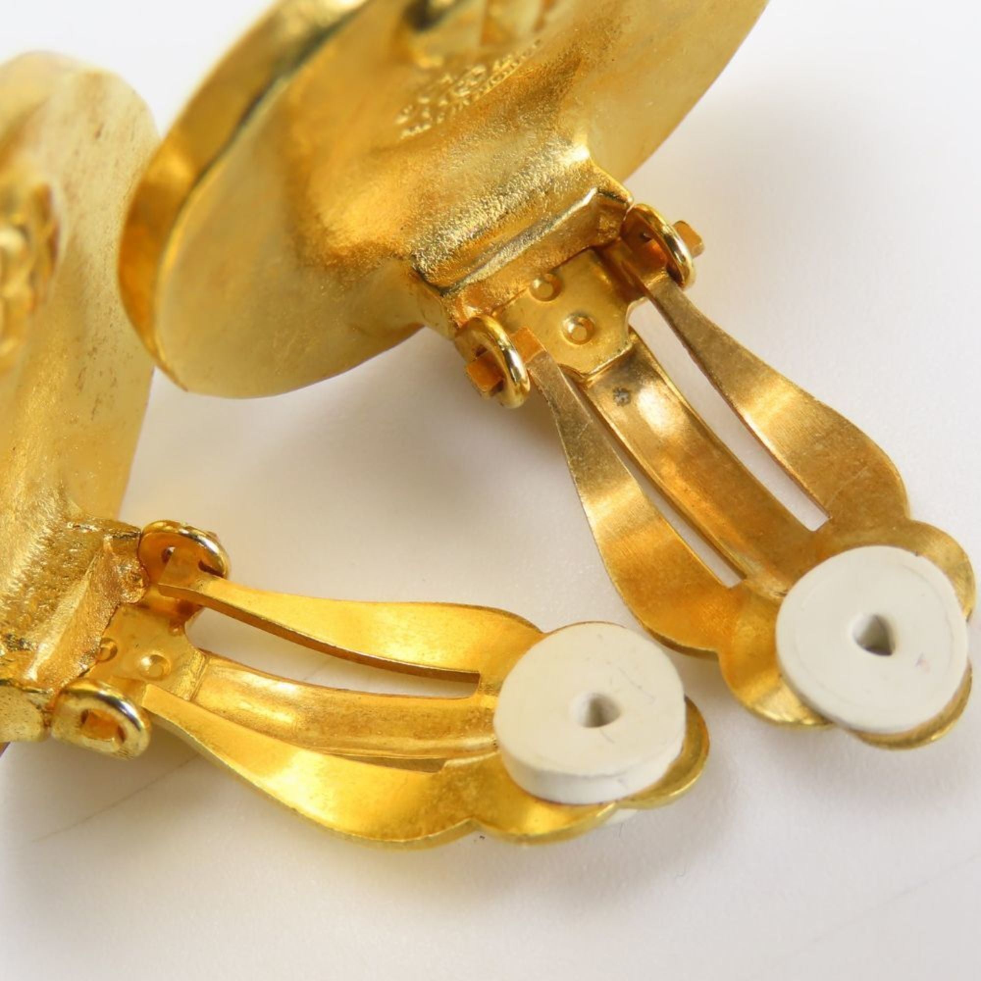 Chanel Coco Mark Metal Earrings, Gold Plated, 94A, Women's, CHANEL