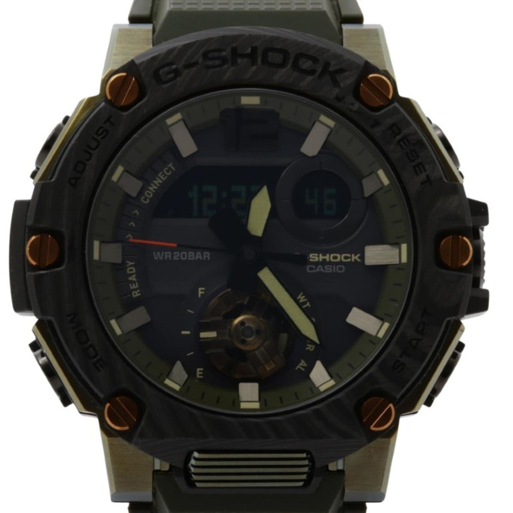 CASIO G-SHOCK G-STEEL GST-B300 Series GST-B300XB-1A3JF Black Khaki Resin SS Carbon Men's Watch — Very Good