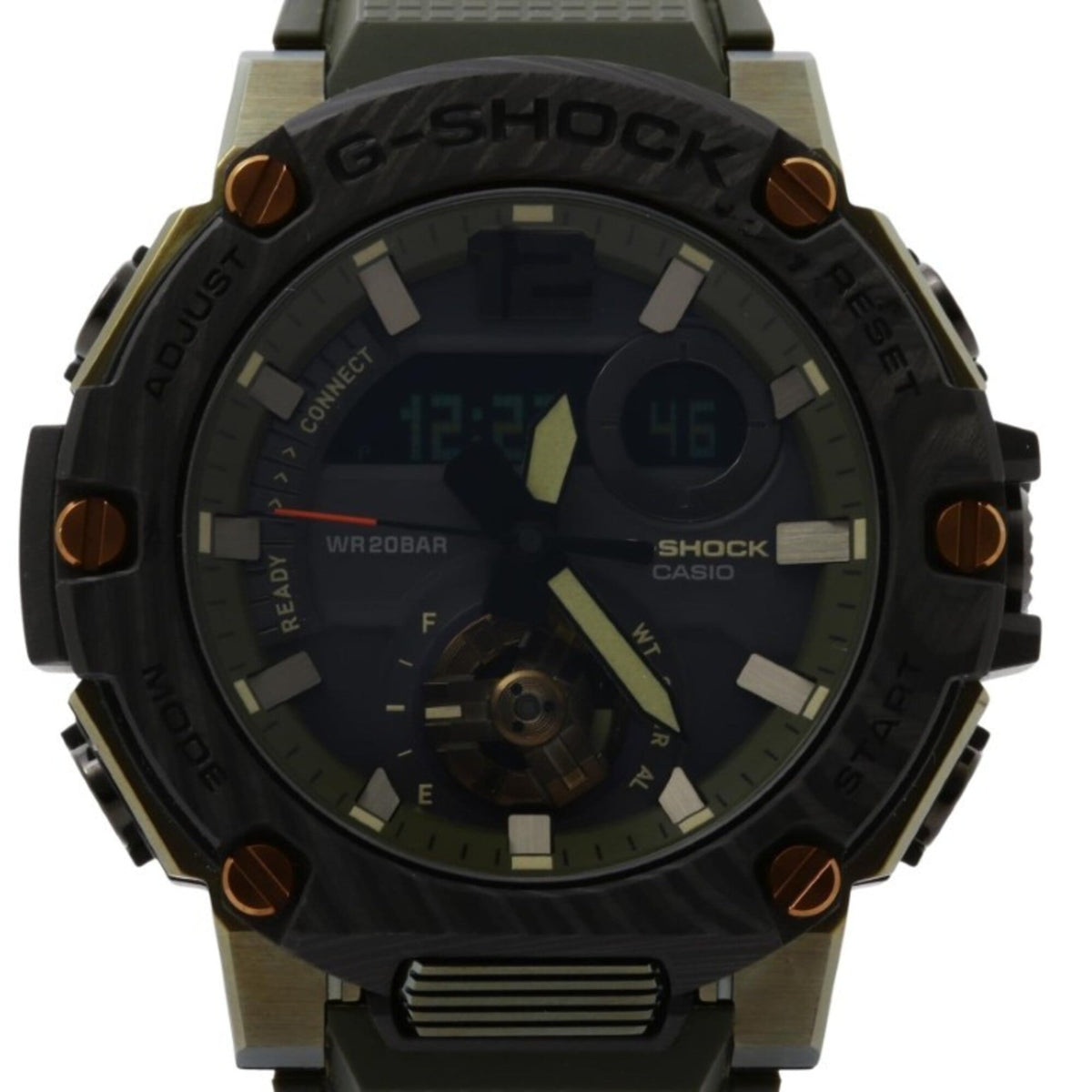 CASIO G-SHOCK G-STEEL GST-B300 Series GST-B300XB-1A3JF Black Khaki Resin SS Carbon Men's Watch — Very Good
