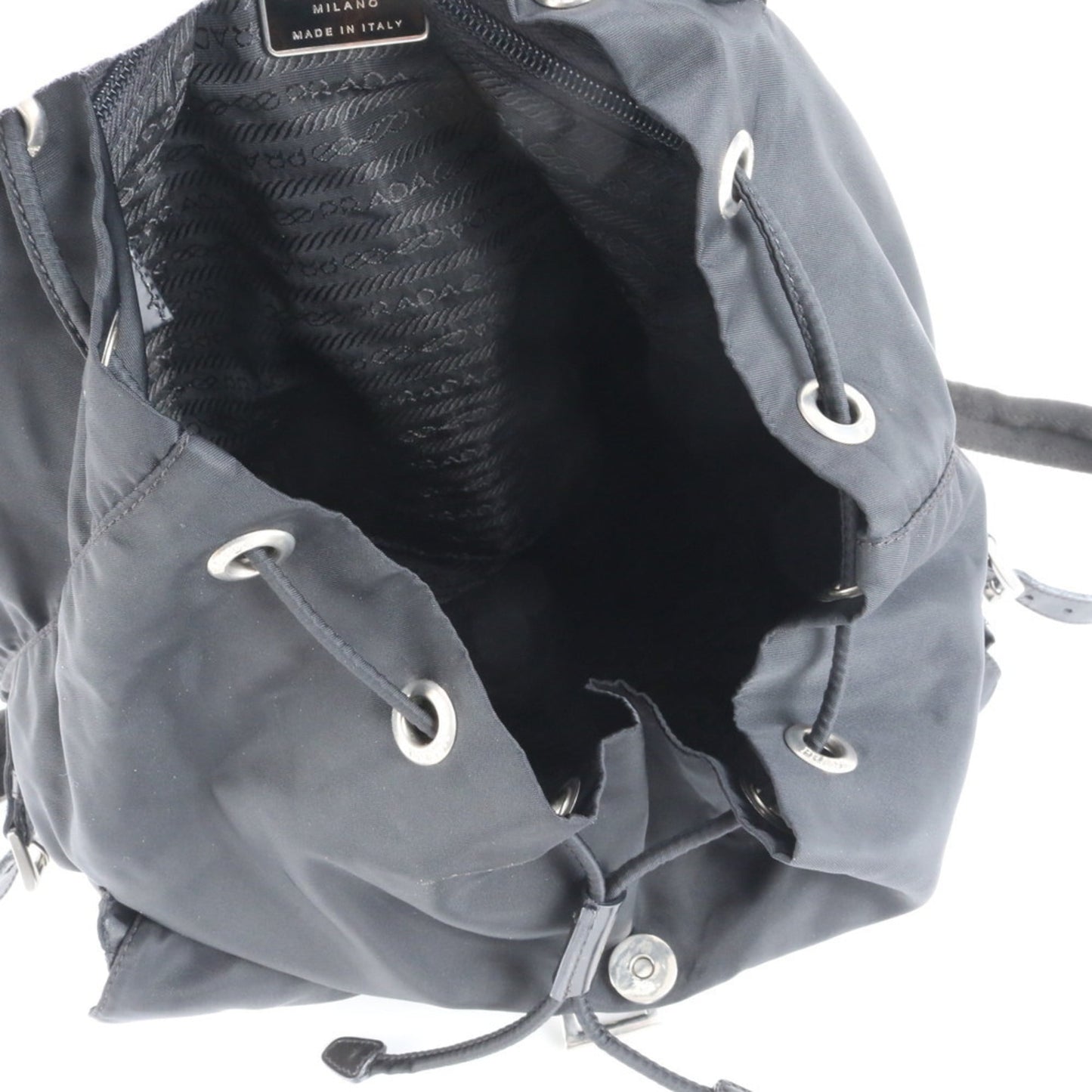Prada Tessuto Nylon and Leather Backpack in Black for Women
