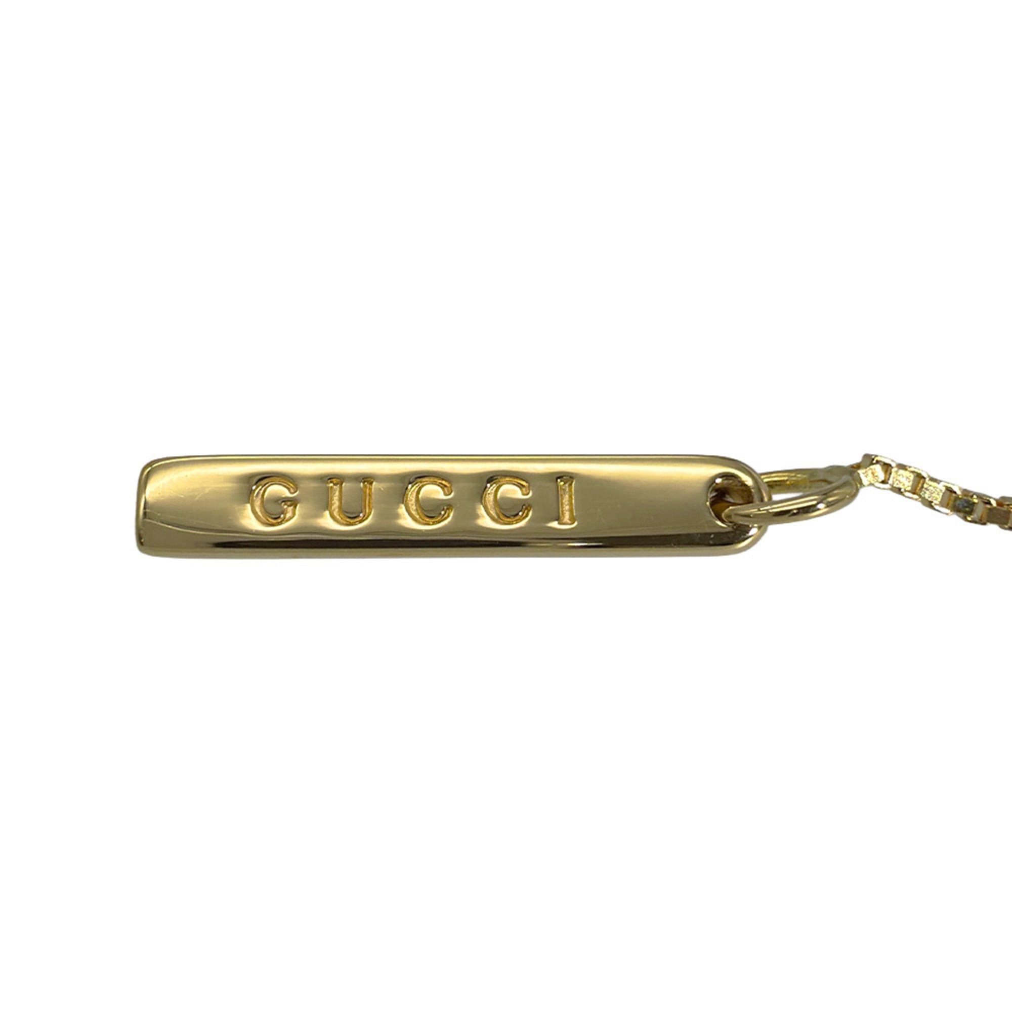 Gucci Lariat Necklace, 54cm, 18K Yellow Gold, 5.5g, Venetian Chain, Logo, Women's — Like New