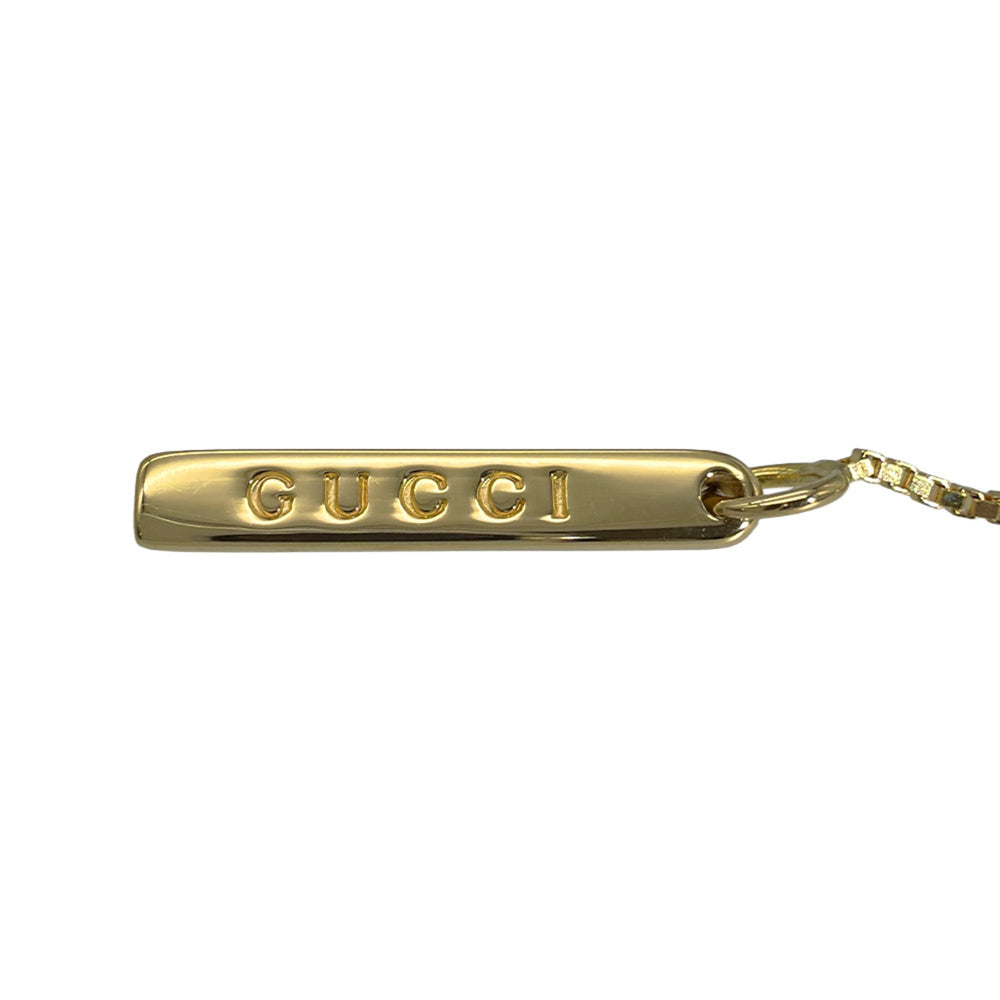 Gucci Lariat Necklace, 54cm, 18K Yellow Gold, 5.5g, Venetian Chain, Logo, Women's — Like New