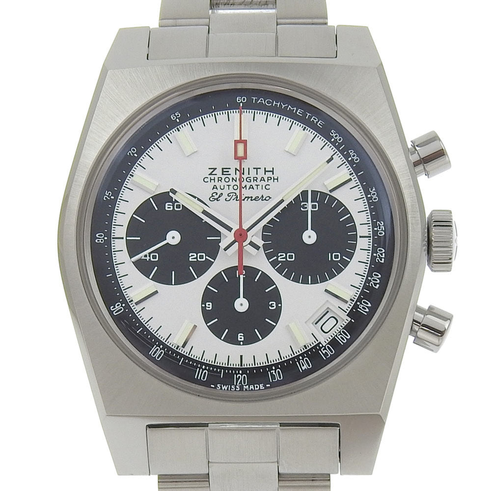 Zenith Chronomaster Revival El Primero Watch 50th Anniversary Limited Edition Model 03.A384.400 Stainless Steel Automatic Chronograph White Dial Men's — Very Good