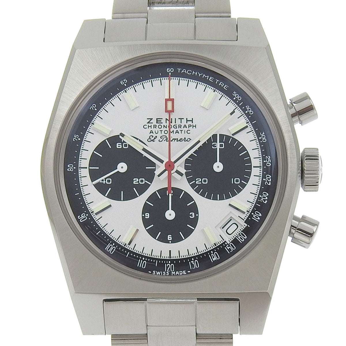 Zenith Chronomaster Revival El Primero Watch 50th Anniversary Limited Edition Model 03.A384.400 Stainless Steel Automatic Chronograph White Dial Men's — Very Good