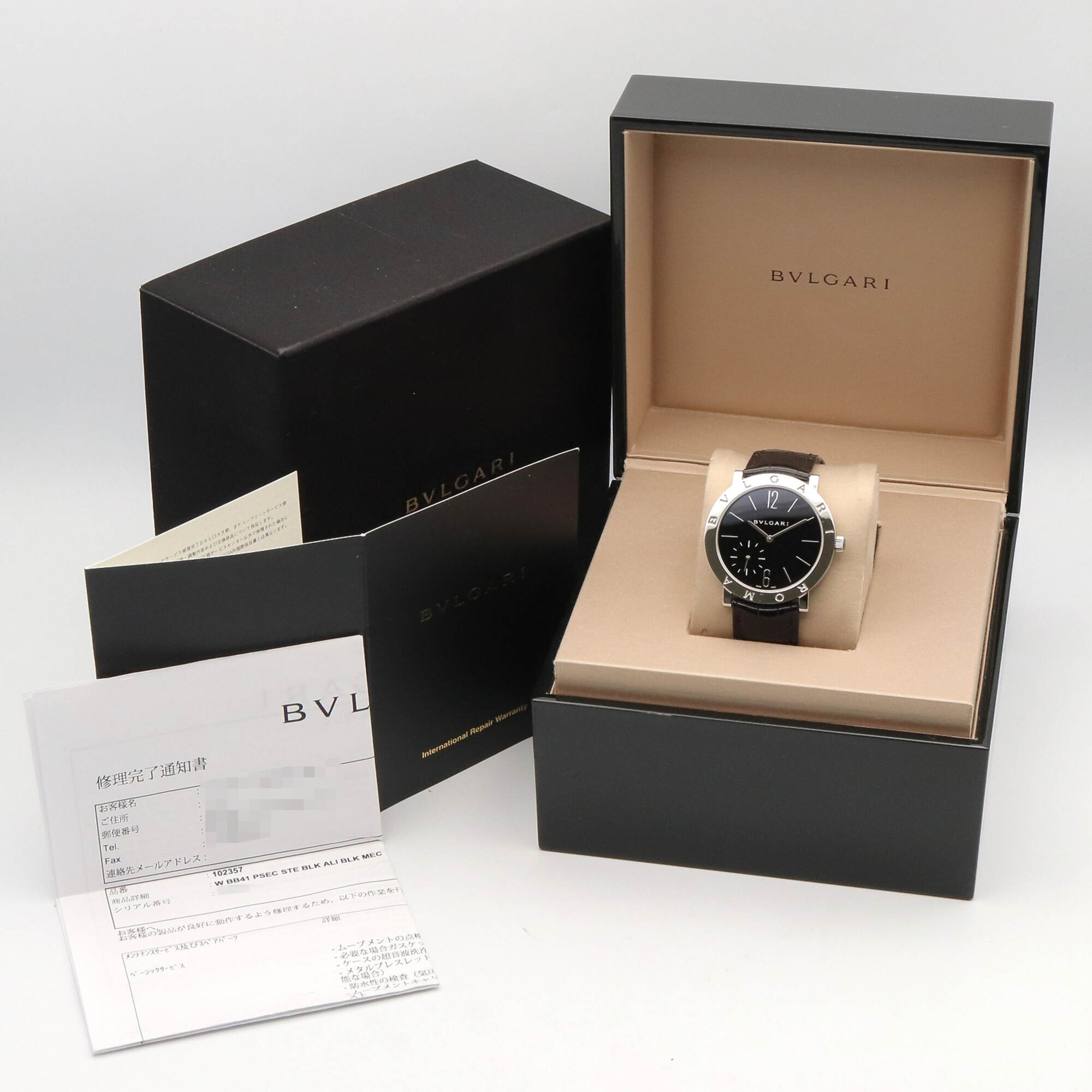 Bulgari BVLGARI Roma Finissimo Watch Stainless Steel Leather Men's Black BB41SXTRO — Very Good