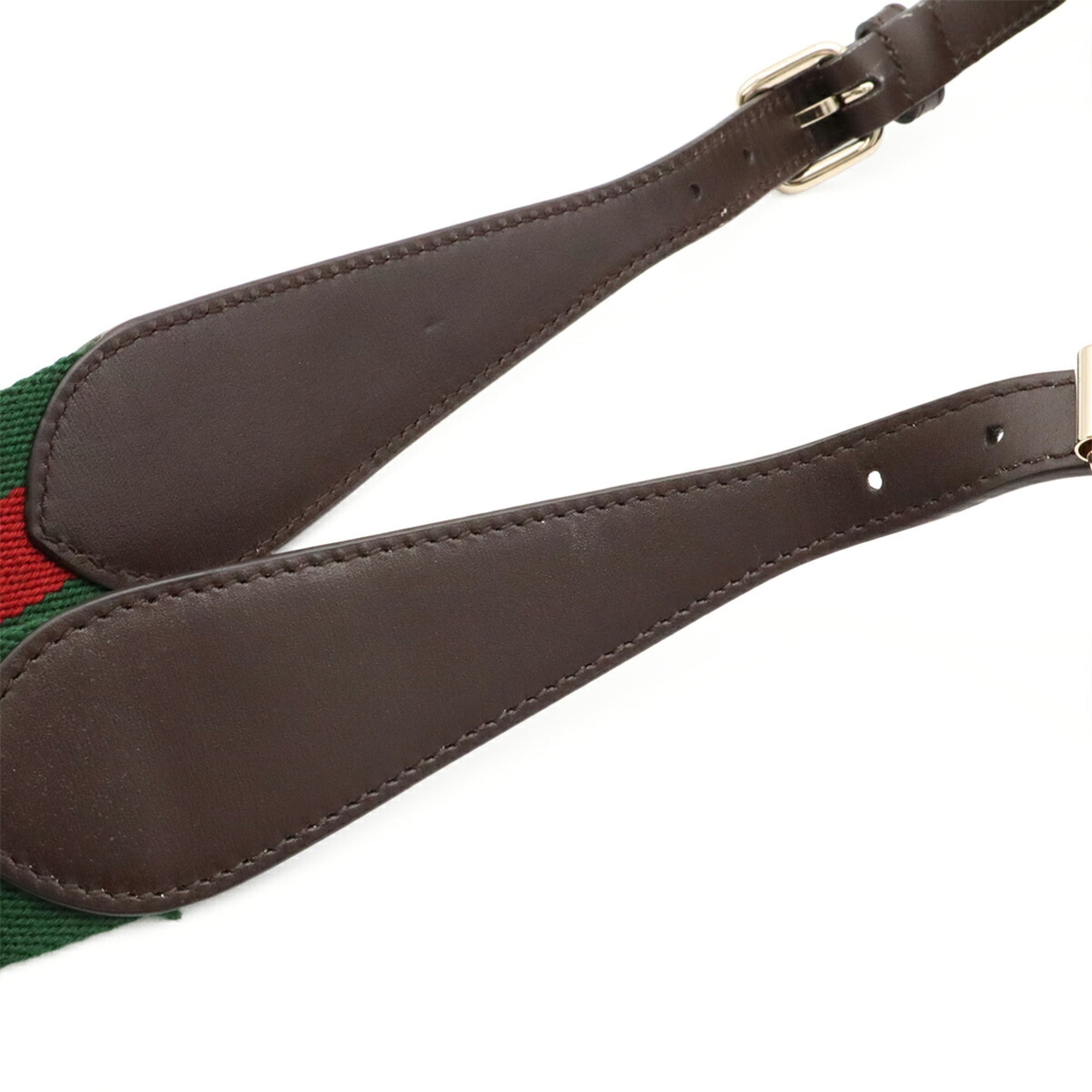 GUCCI GG Canvas Mini Bucket Bag Shoulder Leather Beige Dark Brown Green Red 782919 — Like New