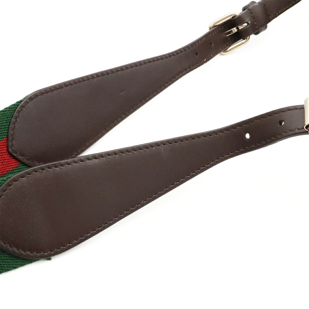 GUCCI GG Canvas Mini Bucket Bag Shoulder Leather Beige Dark Brown Green Red 782919 — Like New