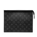 Louis Vuitton Monogram Eclipse Pochette Voyage MM Second Bag/Clutch Bag M61692 Black Leather Men's LOUIS VUITTON
