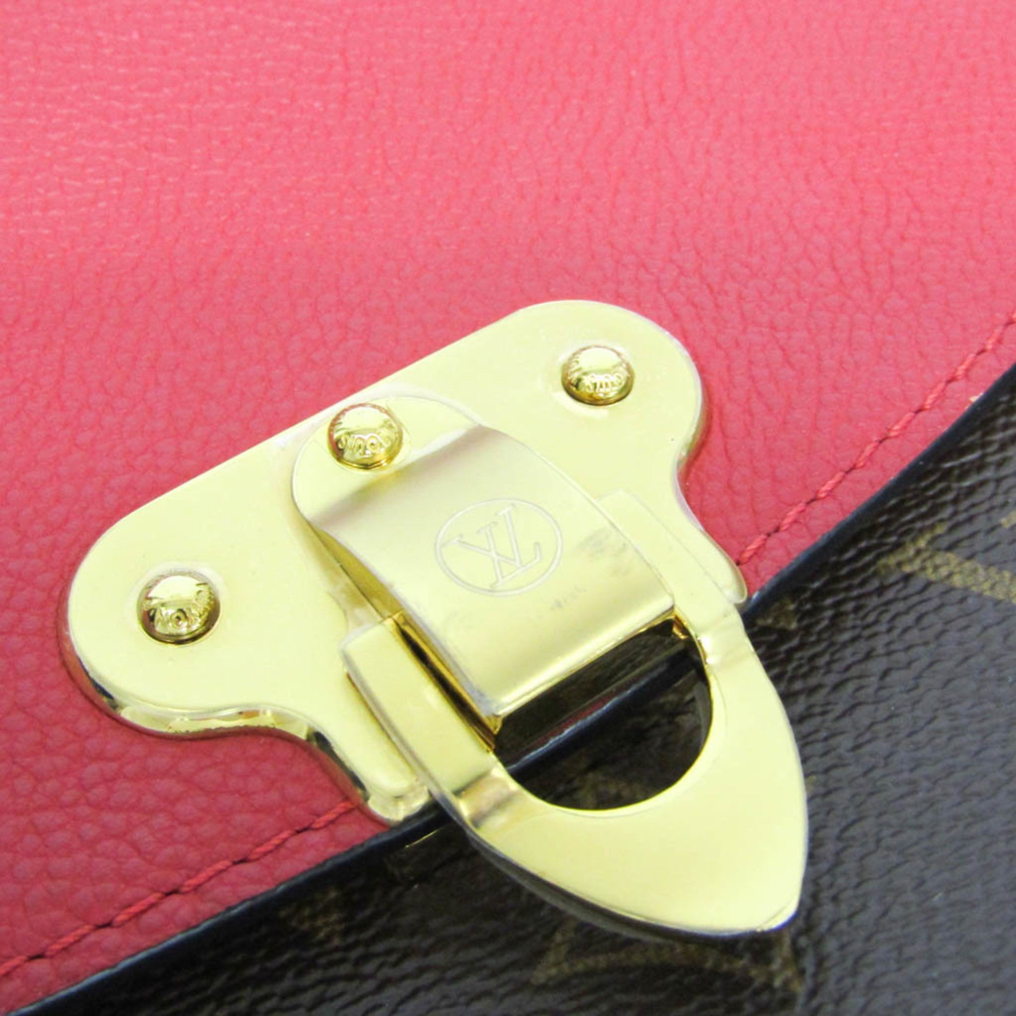 Louis Vuitton Monogram Saint Placide M43713 Women's Shoulder Bag Brown,Red Color — Like New