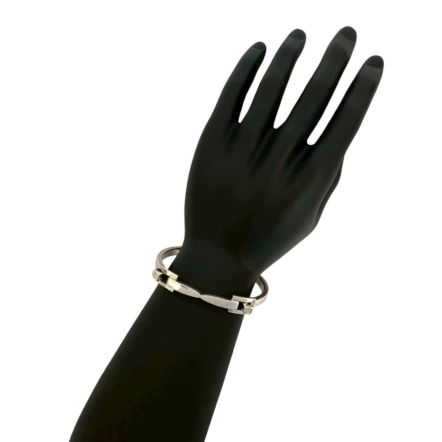 GUCCI Horsebit Belt Motif Bangle Bracelet in Silver 925 (56734)