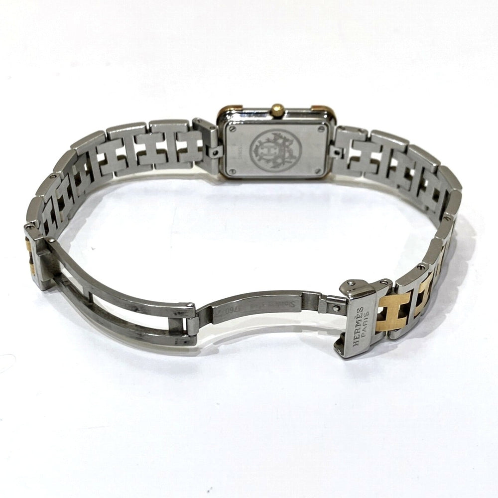 Hermes Croisière NB watch, total weight 43g, stainless steel, quartz movement, white dial, CR1.220 battery — Good