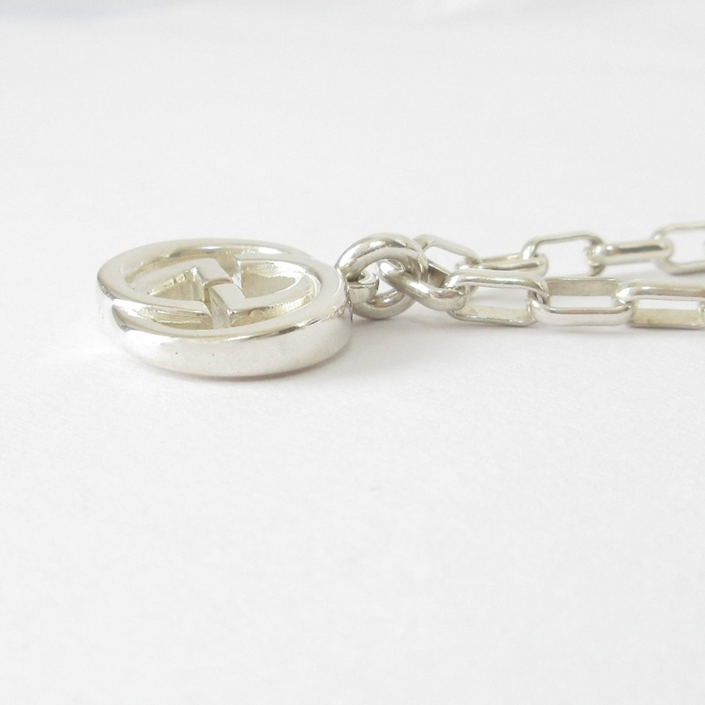 GUCCI GG Interlocking Chain Bracelet in SV925, Size 19cm, Silver, Women's