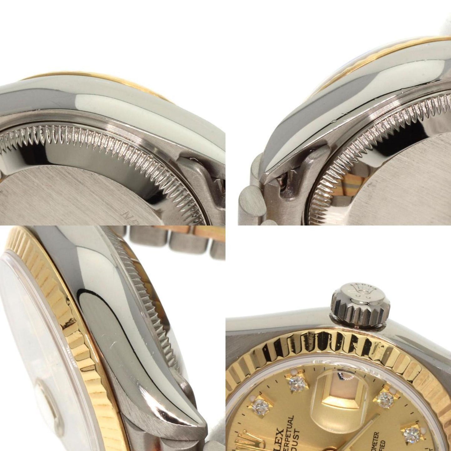 Rolex 69179BIC Datejust 10P Diamond Tridor Watch 18K White Gold 18KYG Ladies ROLEX