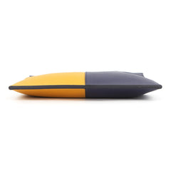 Hermes Clutch Bag Necto Jaune Ambre Blue Ancre Black Evercolor Box Calf C Stamp Men's Handbag HERMES — Like New