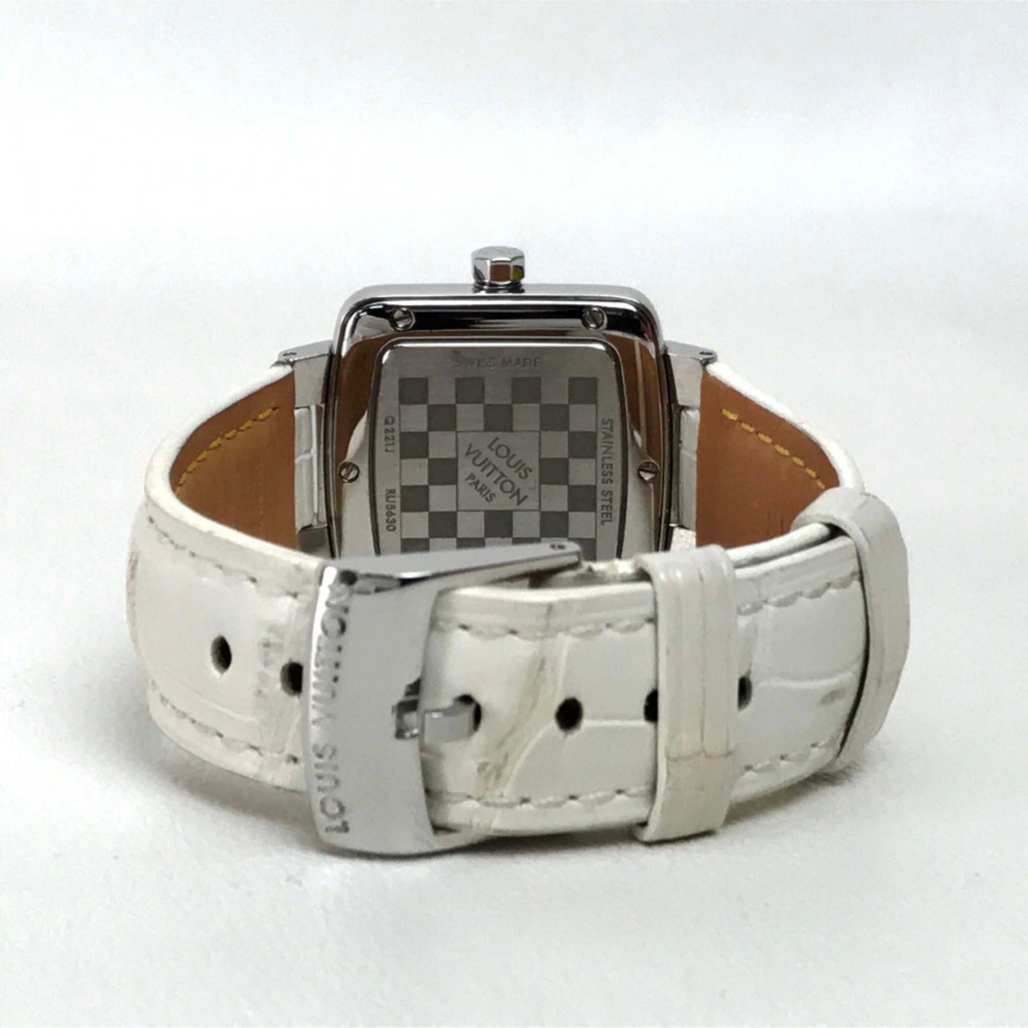 Louis Vuitton Q221J Quartz Wristwatch Silver Wine red Based — Good