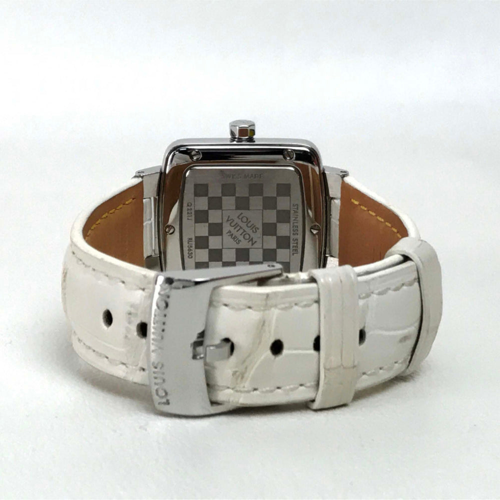 Louis Vuitton Q221J Quartz Wristwatch Silver Wine red Based — Good