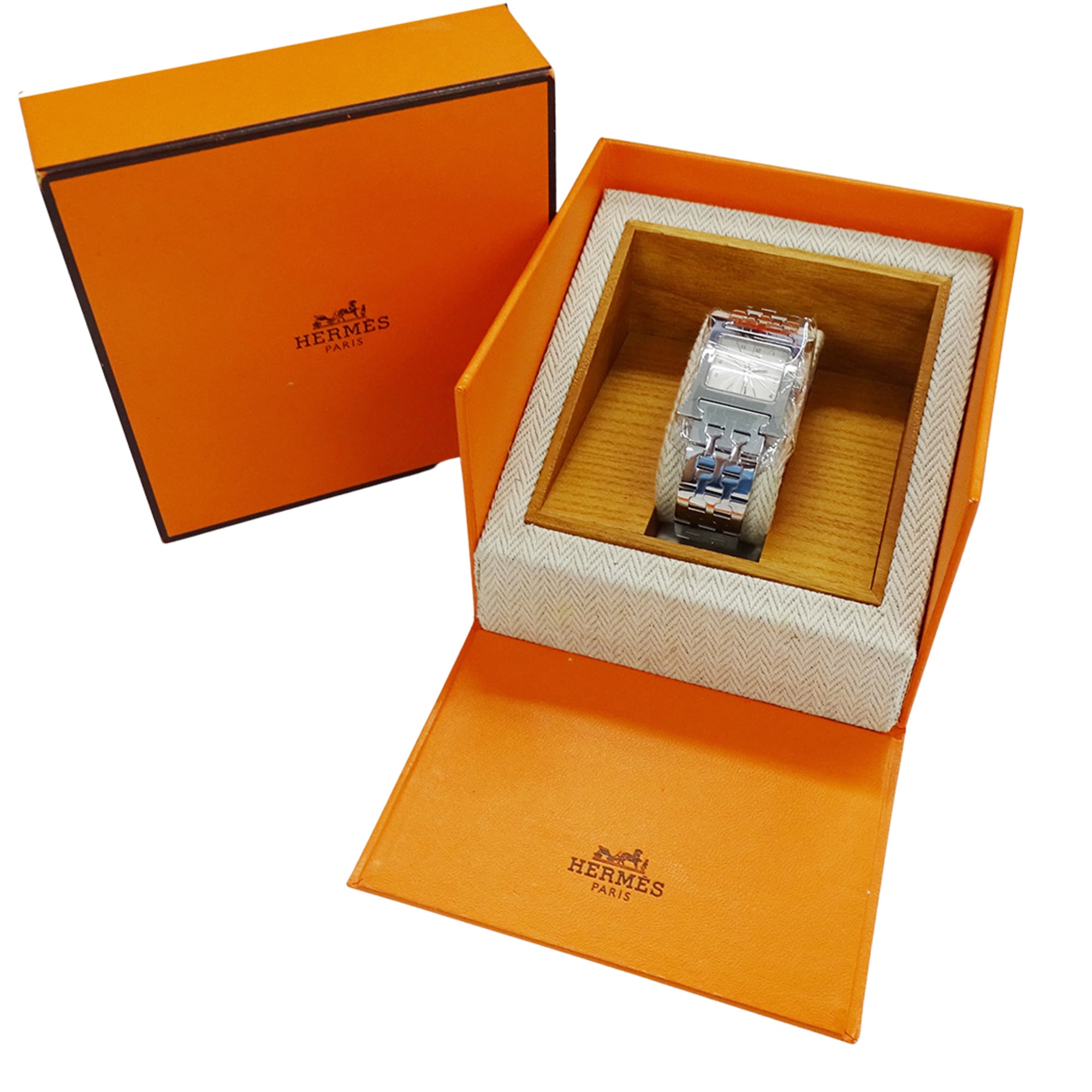 Hermes HERMES Women's Watch, Brand H-Watch, Quartz, Stainless Steel (SS), HH1.210, Silver/Ivory — Good