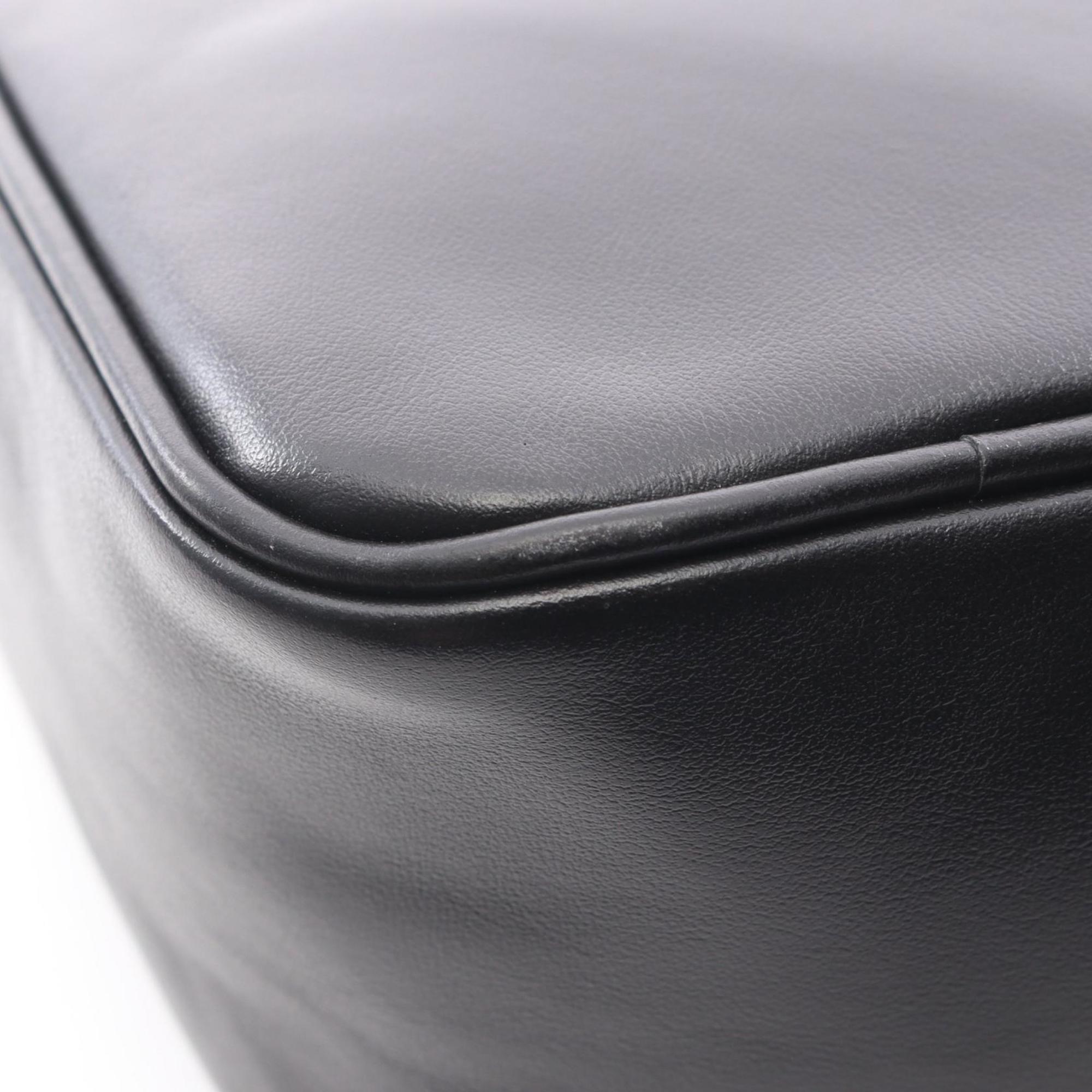 Prada Triangle Shoulder Bag, Leather, Women's, Black, 2VH155