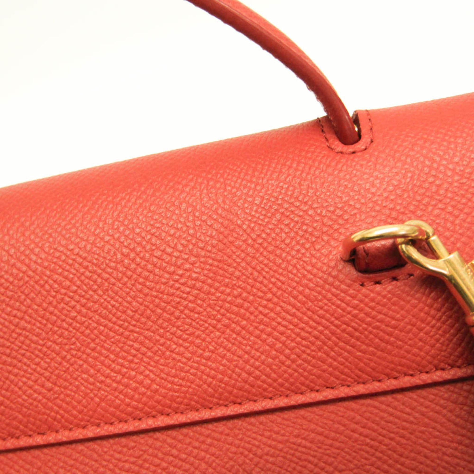 Celine Belt Bag Nano Women's Leather Handbag,Shoulder Bag Red Brown