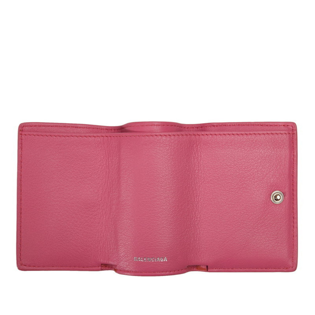 Balenciaga Mini Paper Wallet Bi-fold 391446 Pink Leather Women's BALENCIAGA