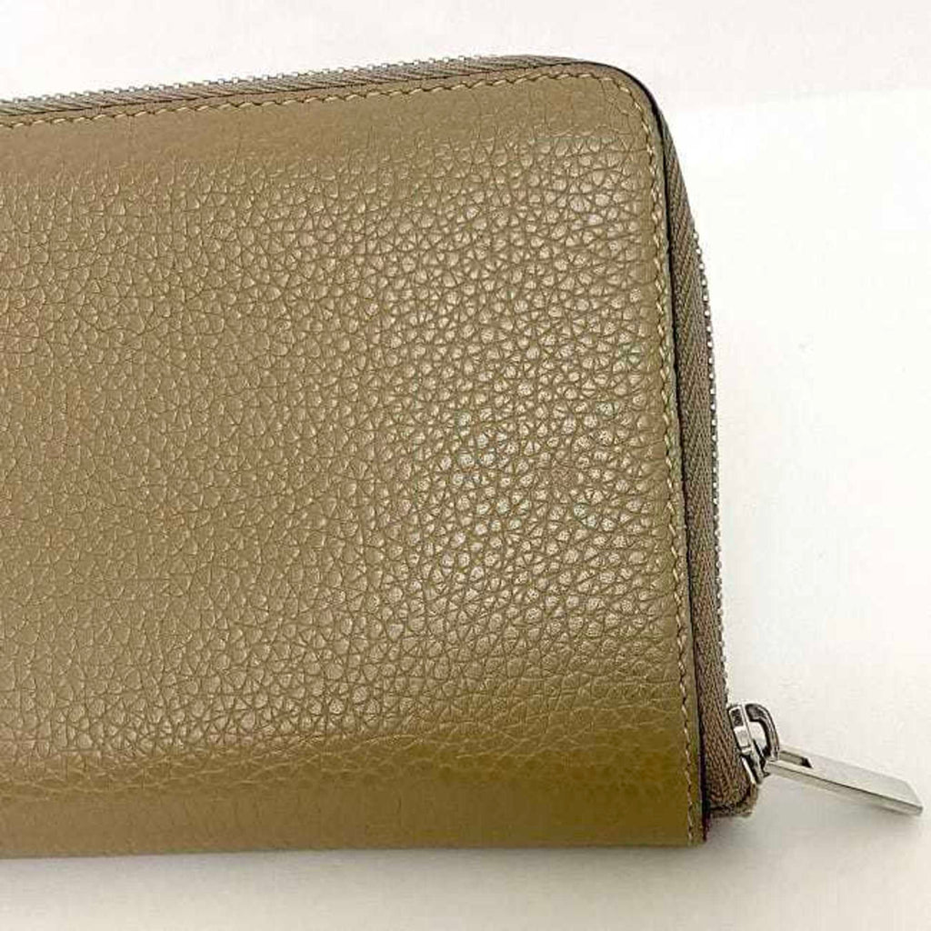 Celine Bi-fold Wallet Medium Zip Around ec-22184 Beige 104393AFE.03UN Round Leather U-PG-0188 CELINE Folding Compact Multi-function