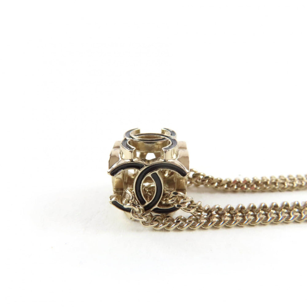 CHANEL A22K Coco Mark Cube Necklace Pendant, Gold, Made in Italy, Weight: 15g, Women's — Like New
