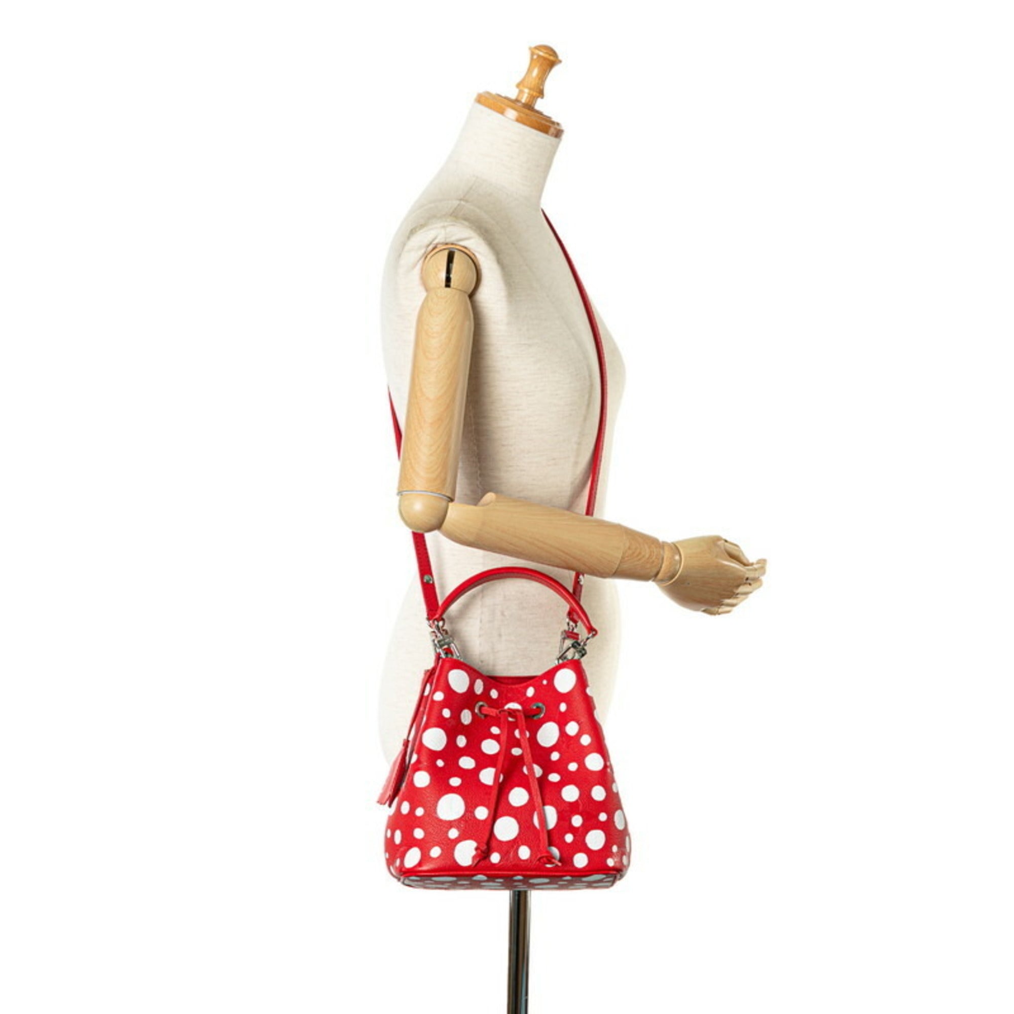 Louis Vuitton LV x YK Yayoi Kusama Monogram Empreinte NeoNoe BB Limited Edition Handbag Shoulder Bag M46413 Red White Leather Women's LOUIS VUITTON — Like New