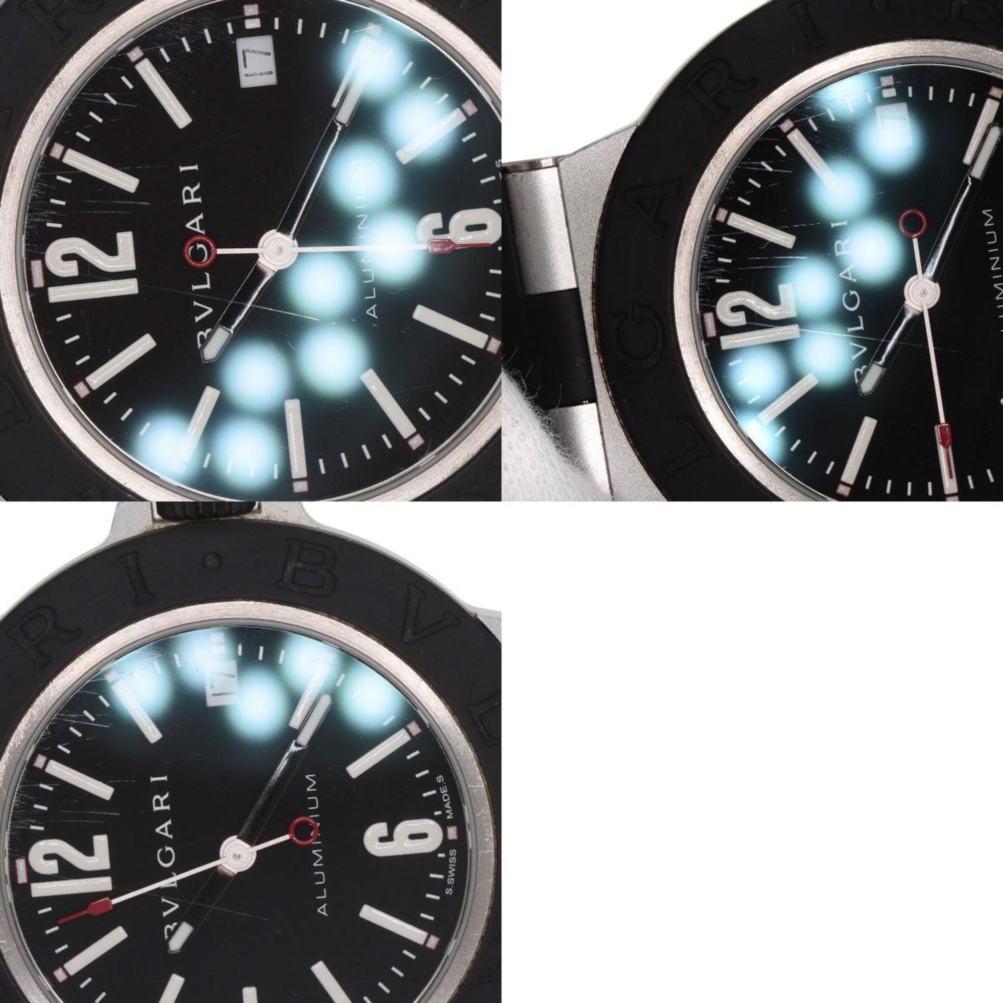 BVLGARI BB40AT Alum Date Watch Rubber Men's — Good