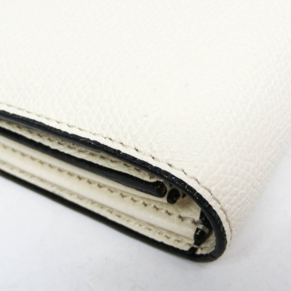 Valextra Removable 12 Card Holder V9L15 Men,Women Leather Long Wallet (bi-fold) Off-white