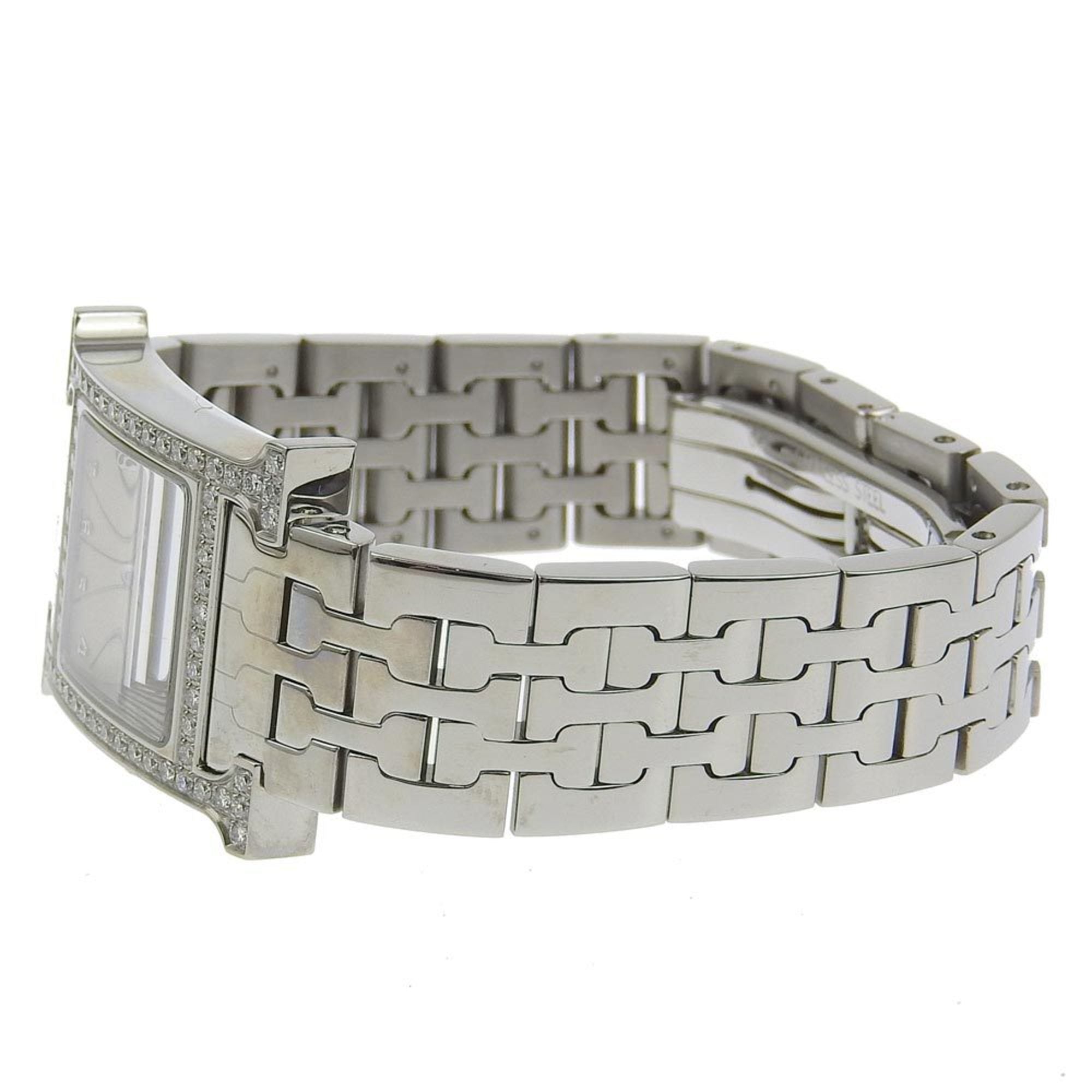 Hermes HERMES H Watch Wristwatch Diamond Bezel HH1.230 Stainless Steel Quartz Analog Display Silver Dial Women's — Very Good