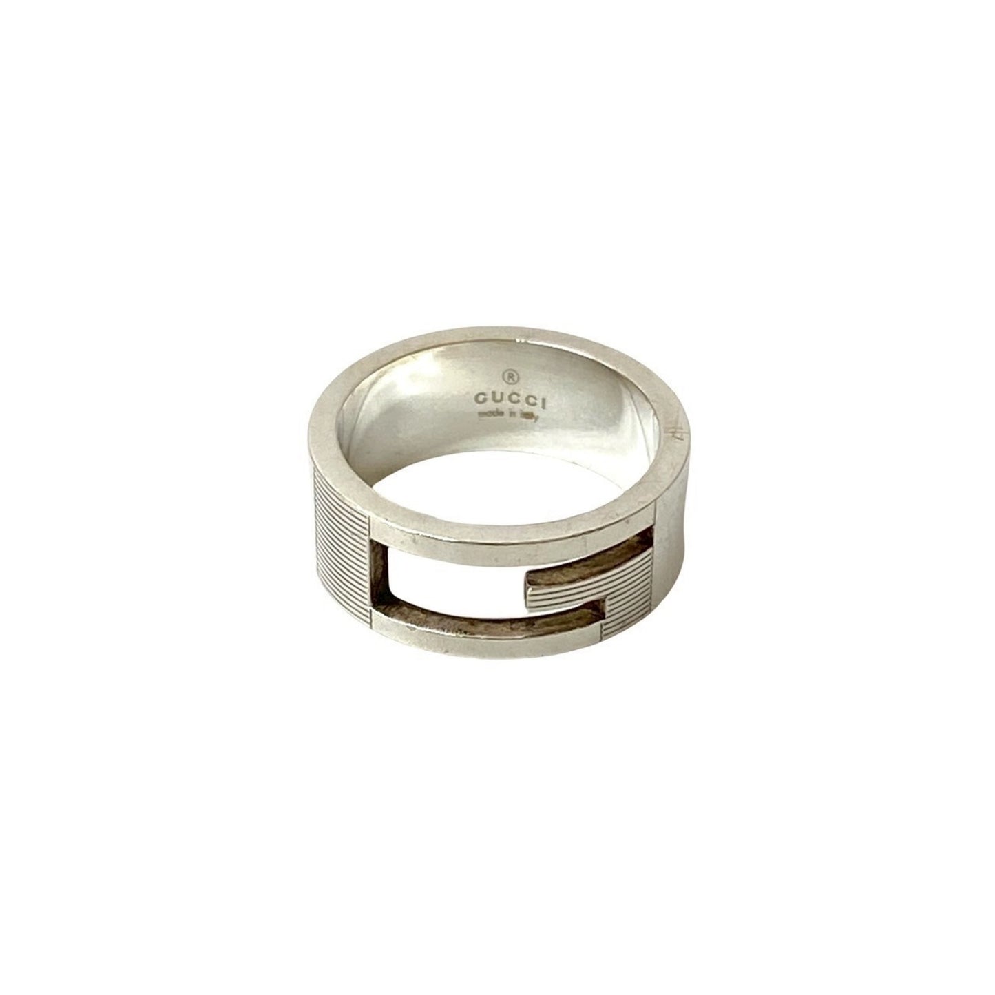 GUCCI Square G Ring, 925 Sterling Silver, Accessory for Men and Women, 102-1