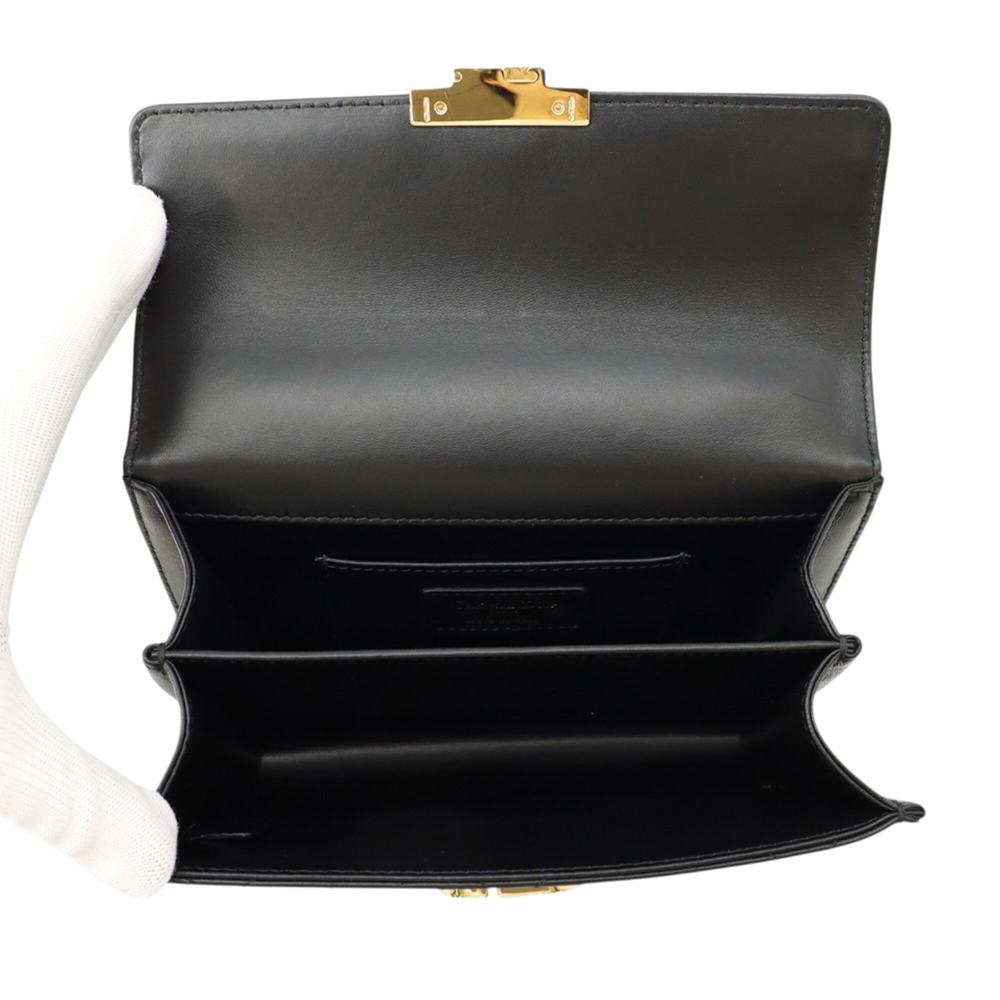 Christian Dior Macro Cannage Ange Mini Calf Leather Handbag M4401UNMZ 2-way Black — Like New