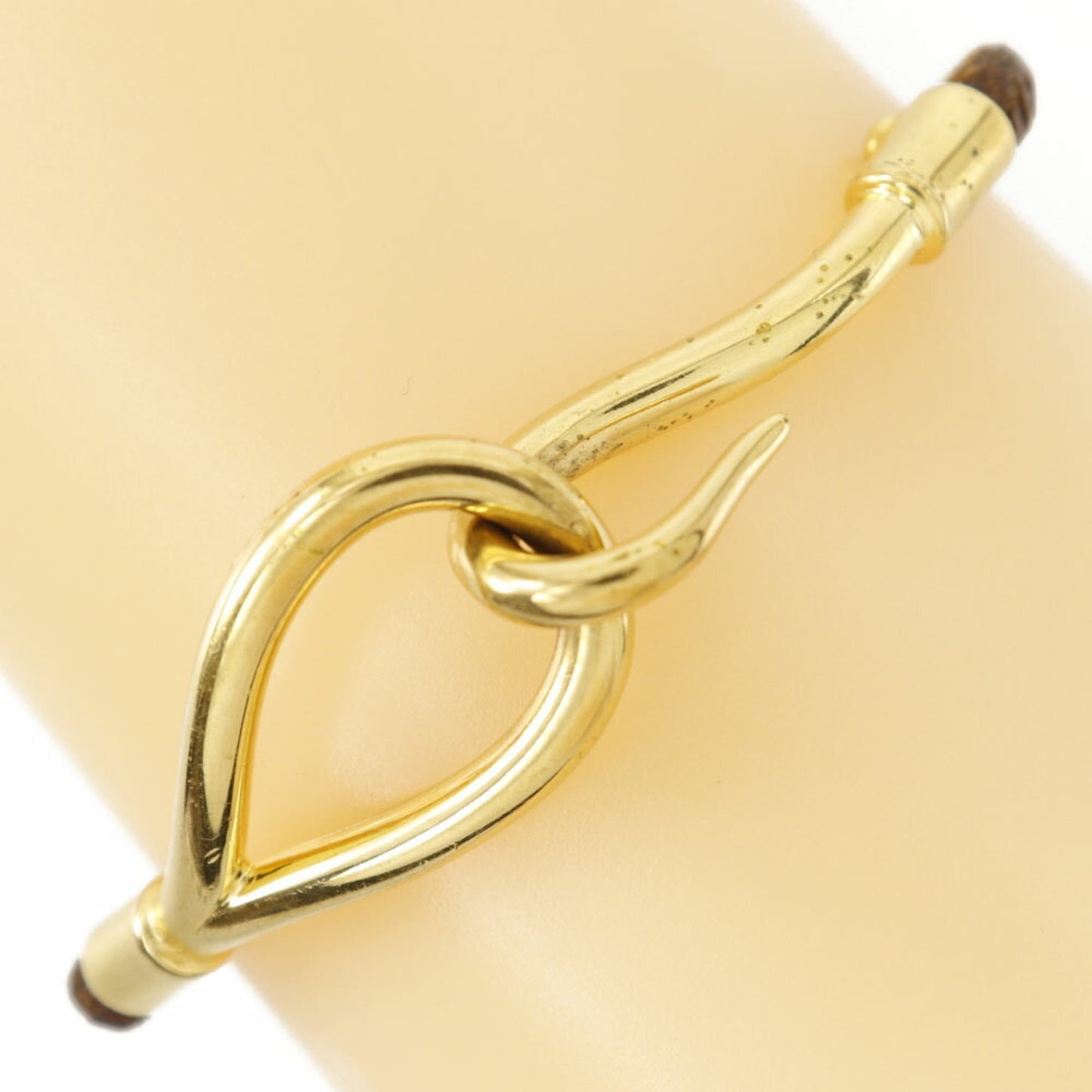 Hermes HERMES Jumbo Bracelet Gold Plated x Leather Approx. 9.6g Bless Women's