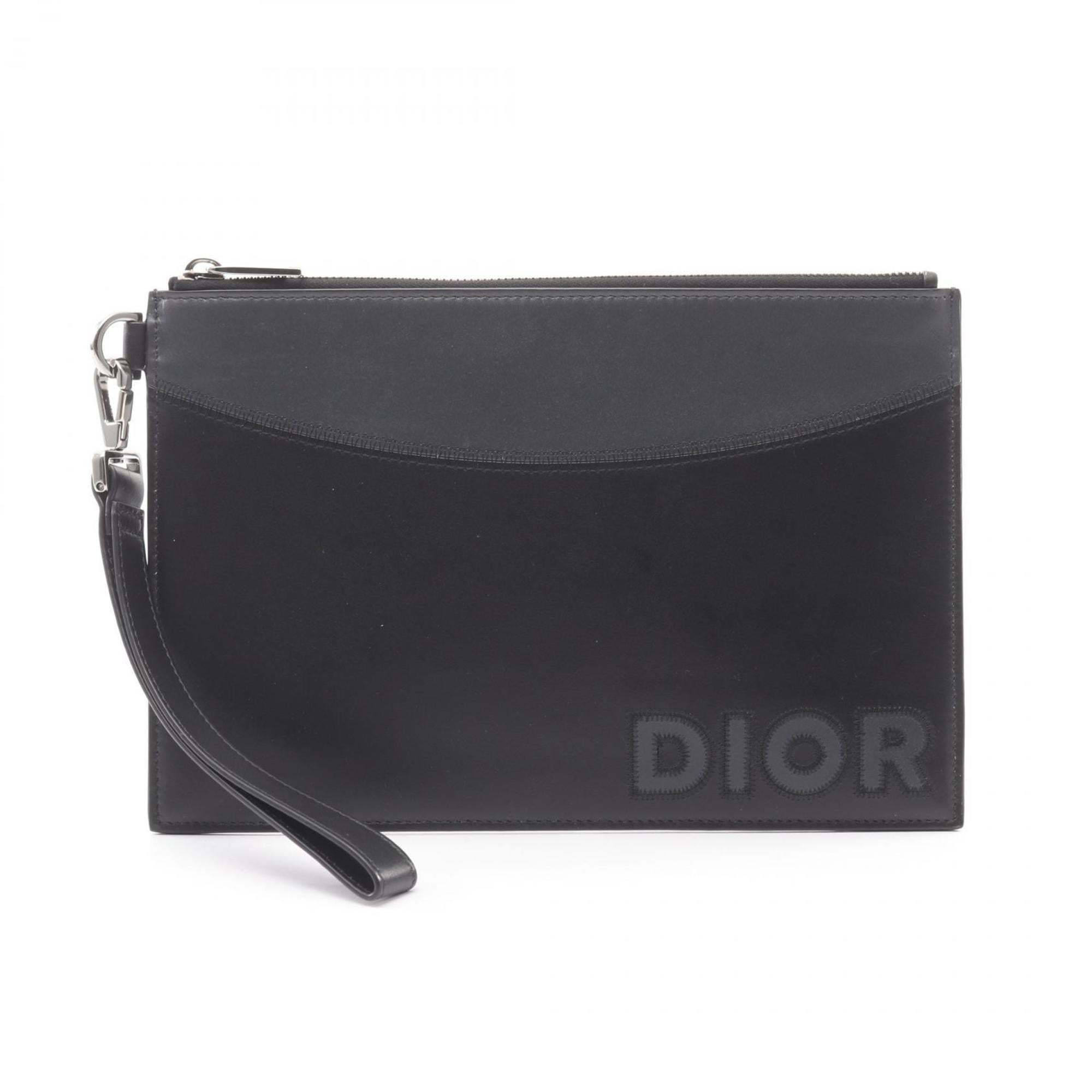 Christian Dior Dior second bag, clutch leather men's, black, gray