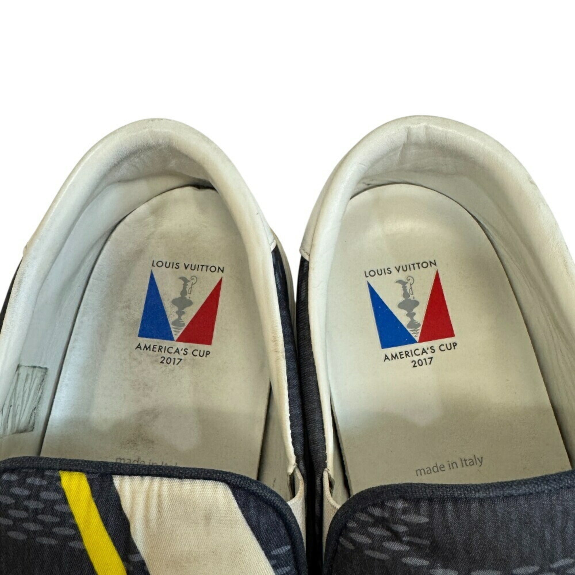 LOUIS VUITTON Louis Vuitton America's Cup 2017 Latitude Sneakers, Navy, Men's, Size 27.5