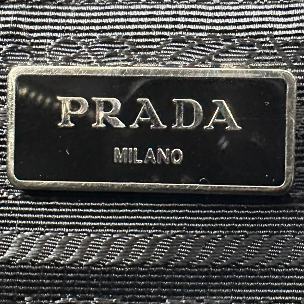 PRADA Prada Nylon Triangle Logo Plate 2-Way Handbag/Shoulder Bag BN1066 Black Women's