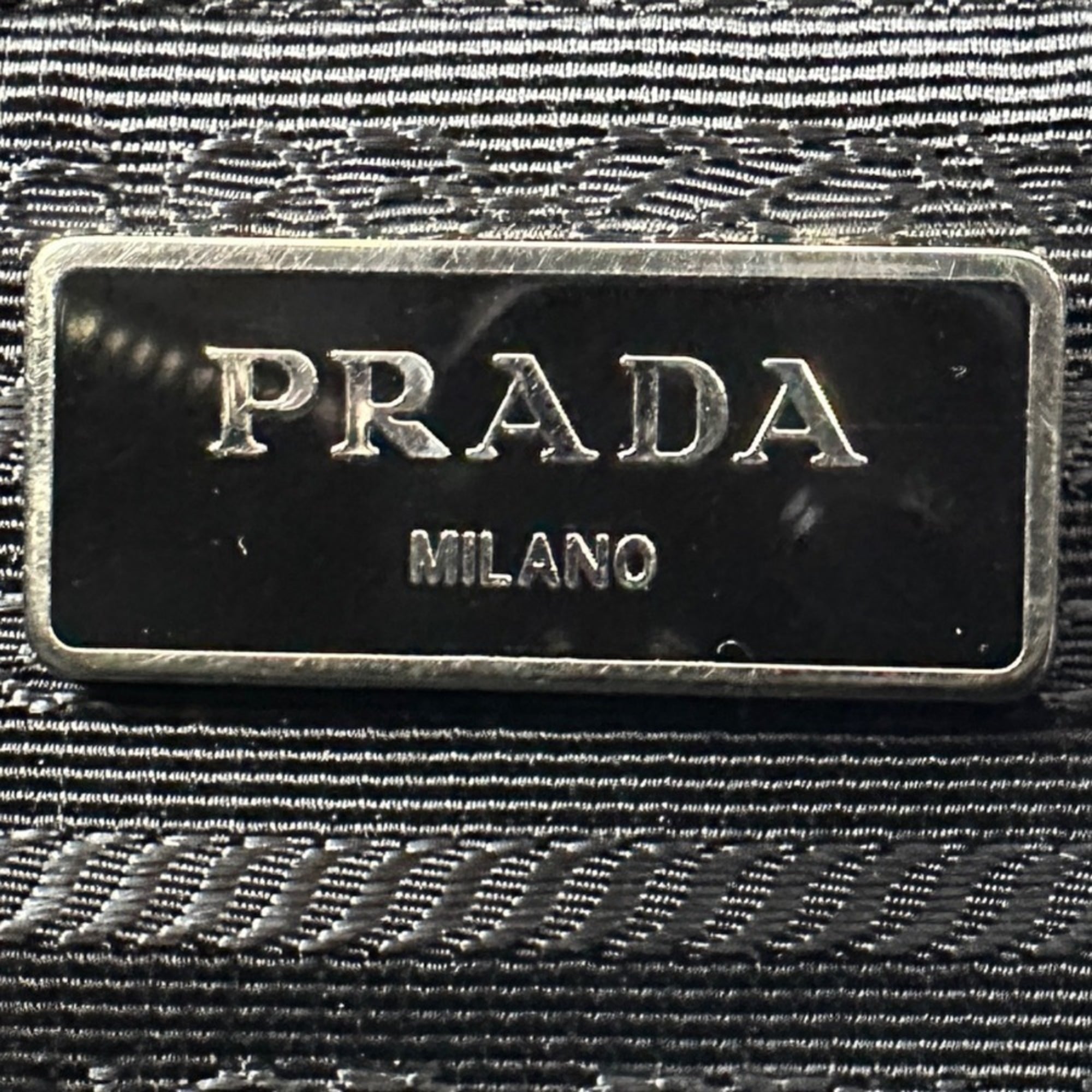 PRADA Prada Nylon Triangle Logo Plate 2-Way Handbag/Shoulder Bag BN1066 Black Women's