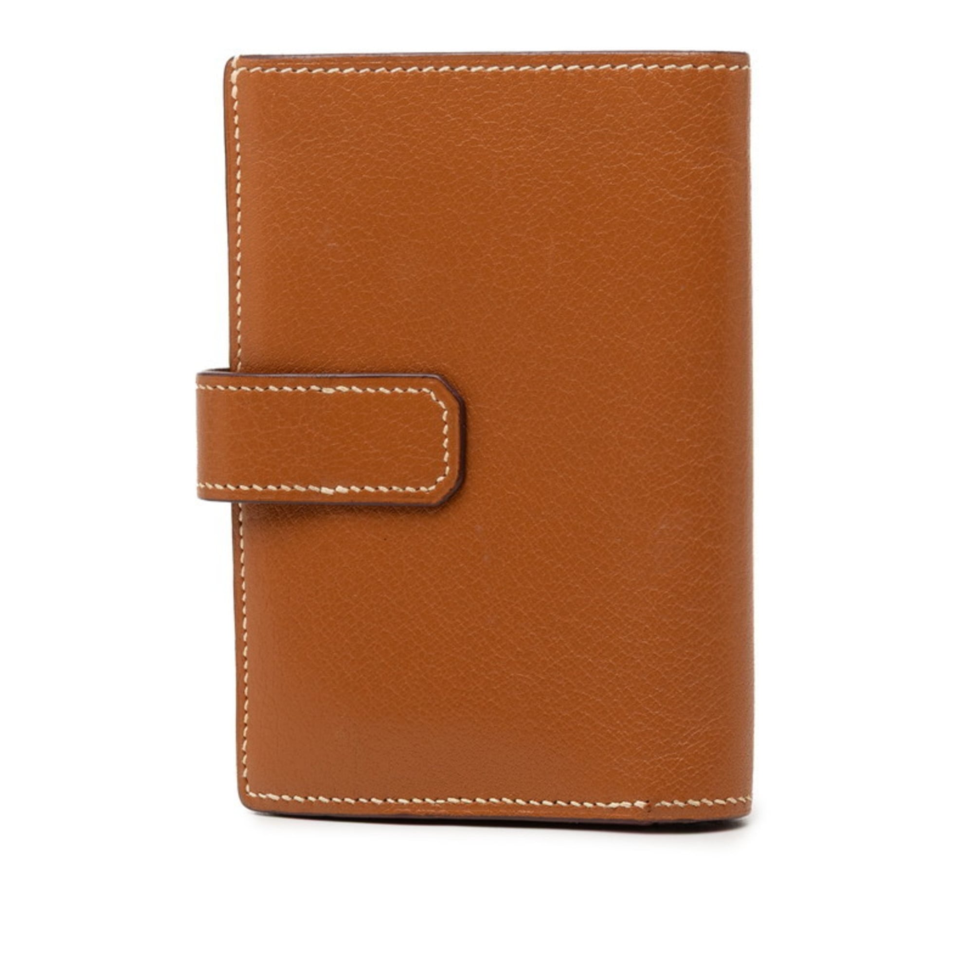 Hermès Jura Bifold Wallet Brown Chevre Women's HERMES