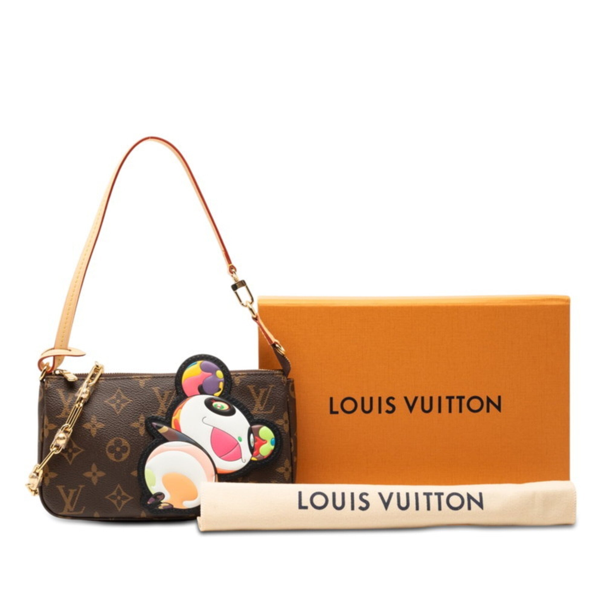 Louis Vuitton LV x TM Monogram Pochette Accessoires Takashi Murakami Handbag M13440 Brown Leather Women's LOUIS VUITTON — Like New