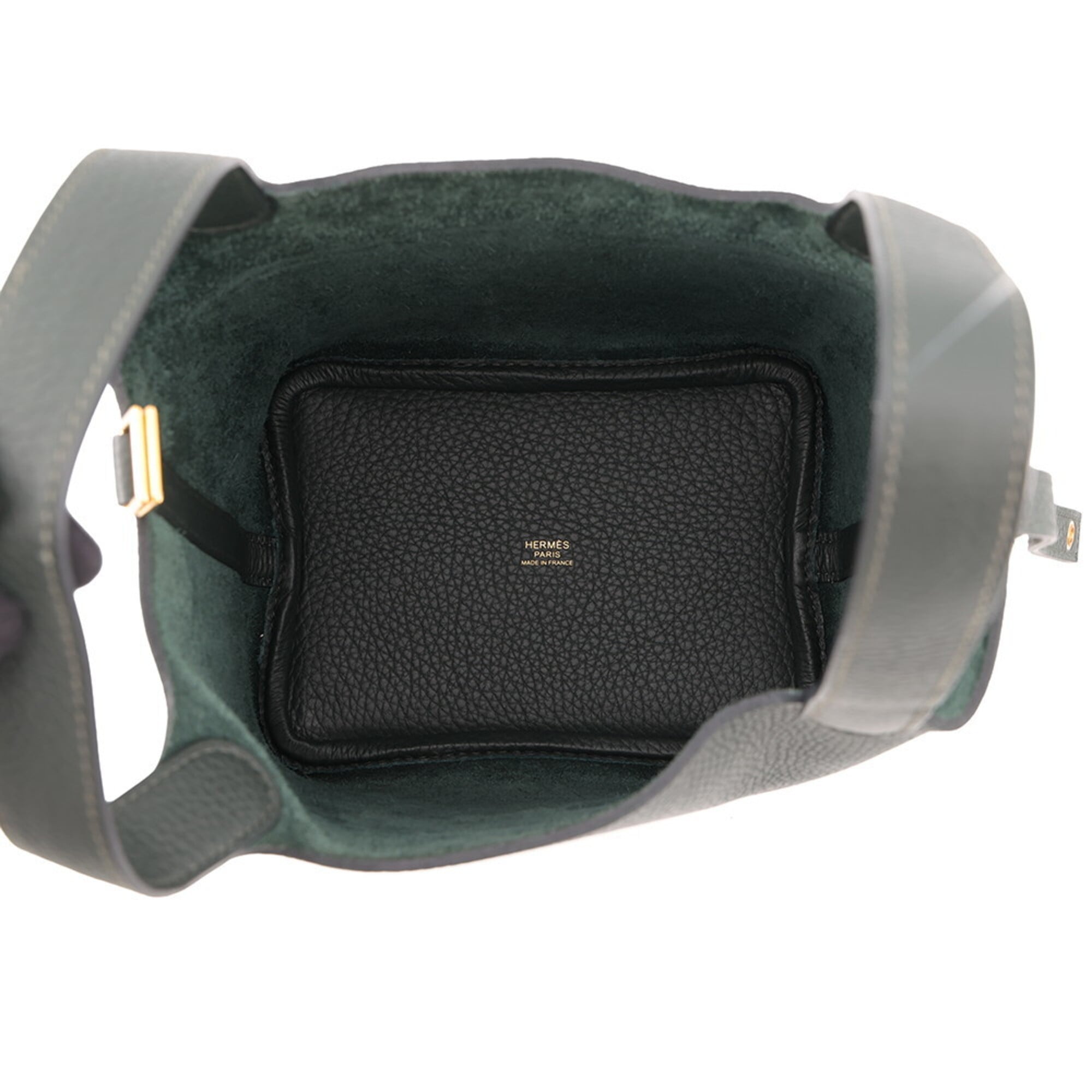 Hermes Picotin Lock PM Handbag, Vert Mangrove, Taurillon Clemence Leather, W Stamp, HERMES Tote Bag, Lock, Picotin, Women's — Like New